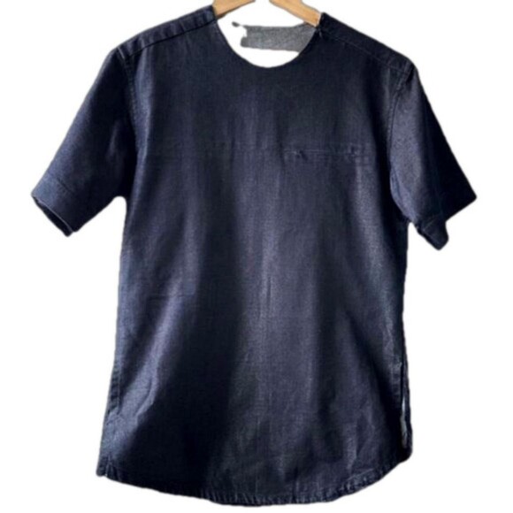 Denim tunic mini dress blue black small medium​ coastal cowgirl western indie - Picture 1 of 4